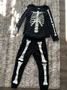 Under disguise Skeleton Pajama Set Halloween 2 Pc Black Size M